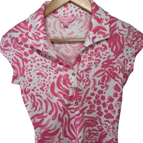 Lilly Pulitzer Rayna Get Spotted Pink Lion Pink Cut Out Back Dress Size XS - Picture 4 of 11